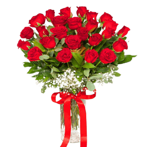 Vazoda 25 Kırmızı Gül